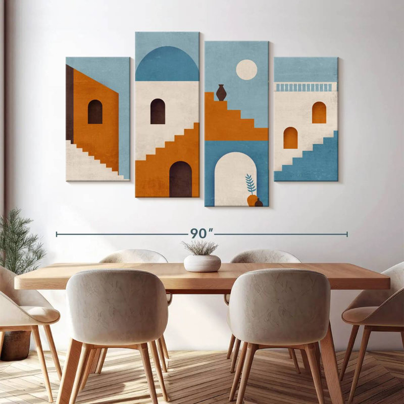 «Minimalist Architecture XVIII» sur toile, reproduction de 4 pièces, H 54 po x l 84 po x P 1,25 po