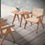 Chaise d'appoint naturelle avec base en bois stable pour les espaces de vie