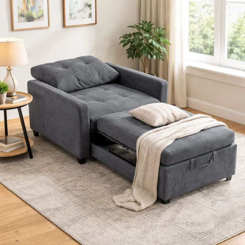 Fauteuil convertible capitonné l 35 po