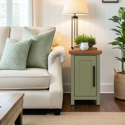 Brixham 14 inch Chairside Table, No Assembly Required, Two-Tone Finish