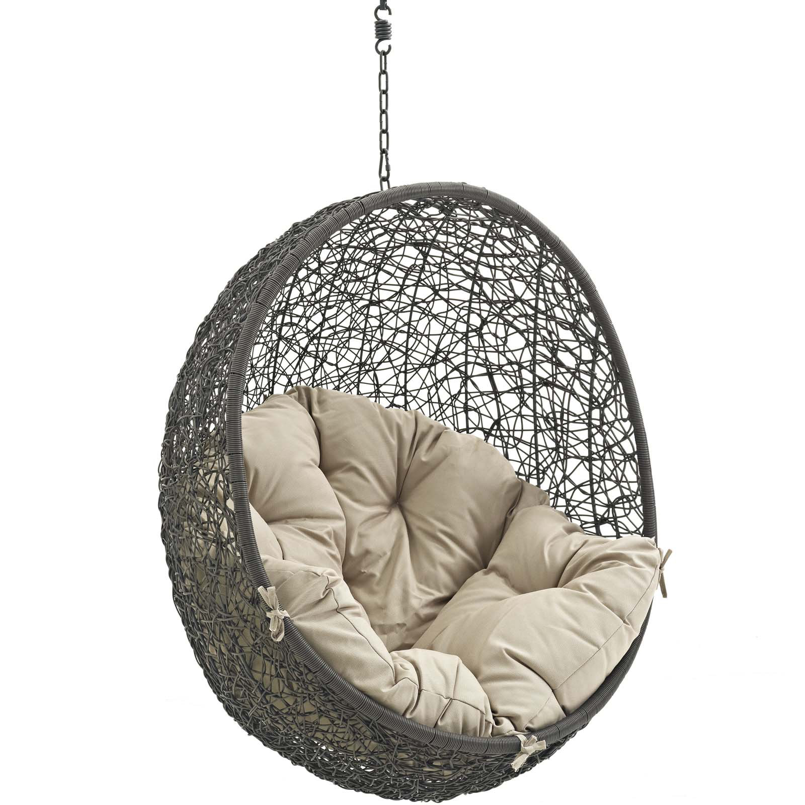 Modway Hide Swing Chair, Gray/Beige