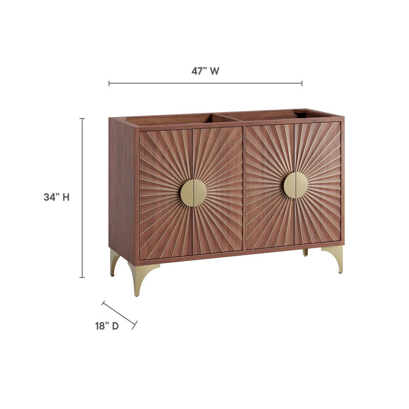 Modway 47" Double Bathroom Vanity Base Only in Brown