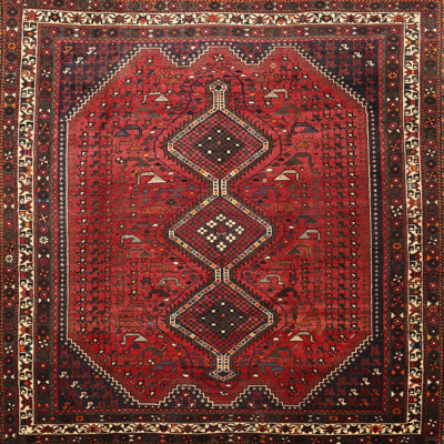 Tapis traditionnel rouge / noir Derrion