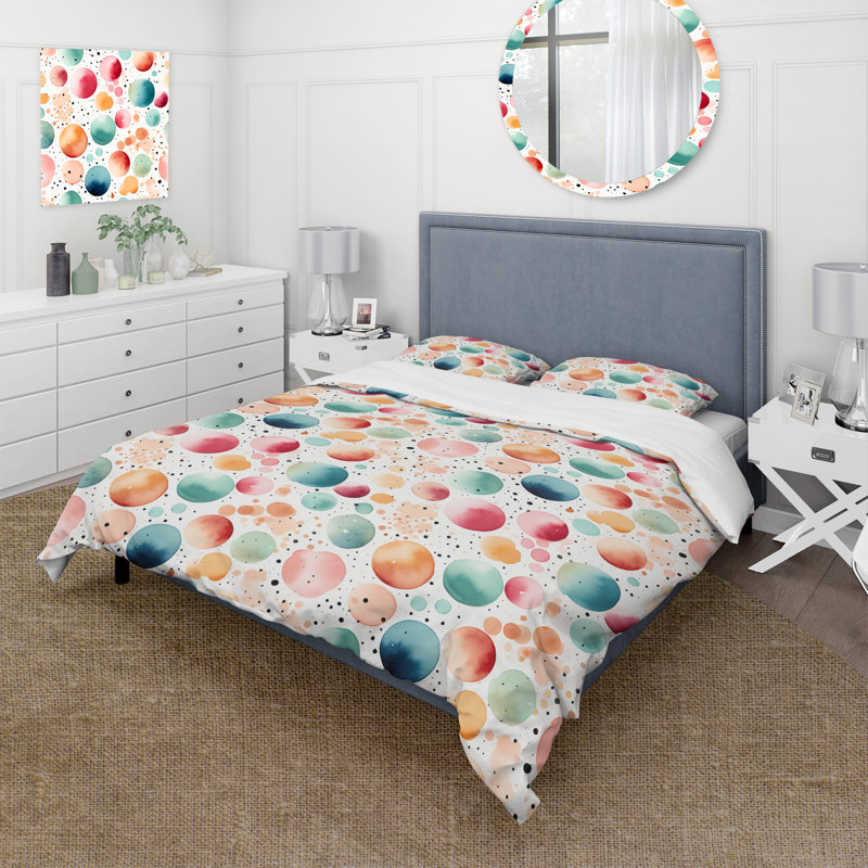 Literie harmonie aquarelle nostalgique, Housse de couette simple + 1 taie décorative stan
