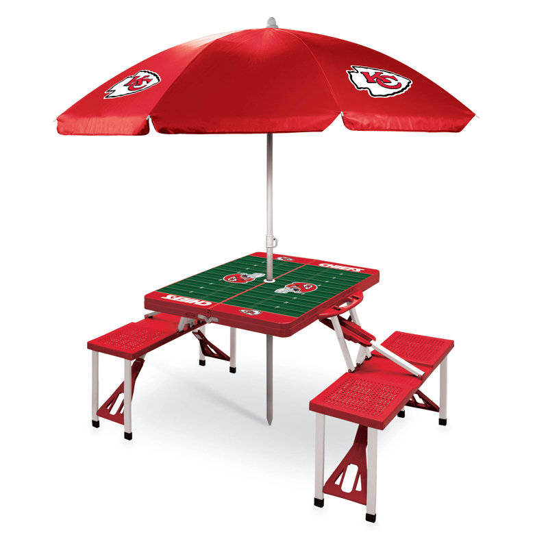 NFL Patio Dining Set with Rectangular Table, Kansas City Chiefs, Red