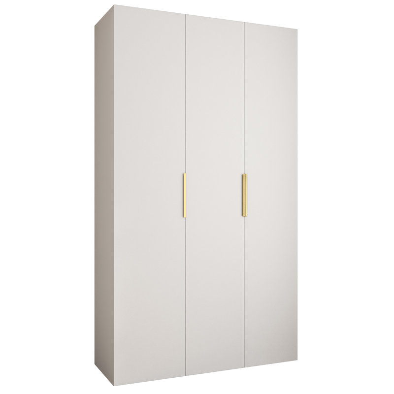 Wardrobe Moko 4, 245,5cm H x 140cm W x 40cm D, White Matt/Black