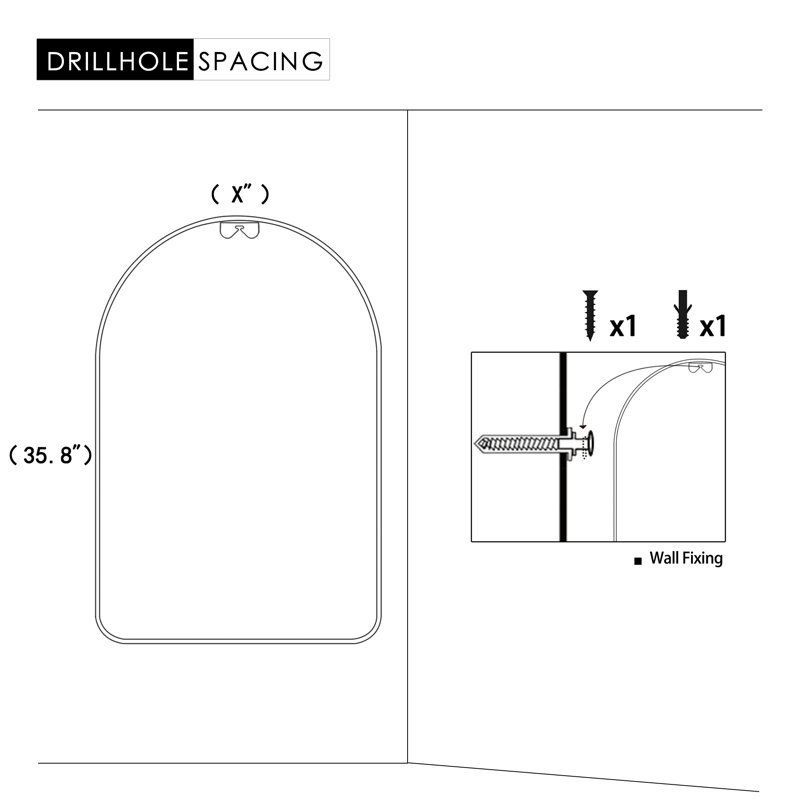 Namah Metal Wall Mirror, Silver