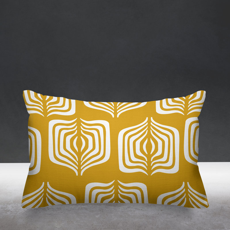 Housse et insert de coussin rectangulaire d'extérieur Dale Tribal, Jaune