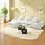 Canapé d'angle surdimensionné à assise profonde, canapé moderne nuage blanc bouclé de 129,8 pouces-1381579840