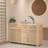 Brown Rectangular Solid Wood Reception Desk-1373973806