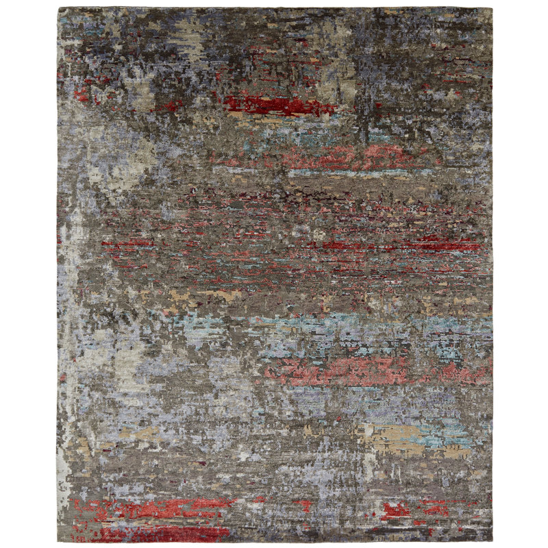 Hand Knotted Area Rug, Rectangle 3' x 5'