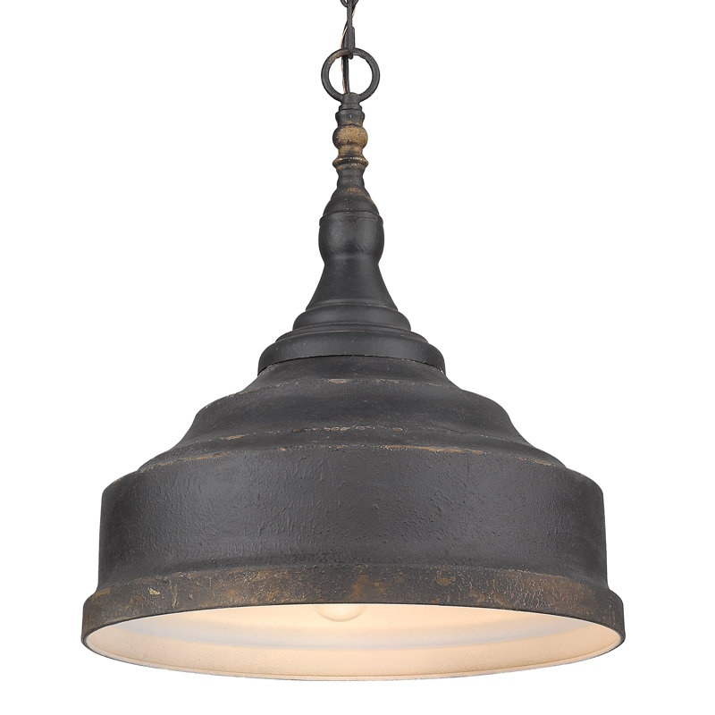 Claudette 3 - Light Shaded Pendant, Antique Black Iron