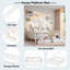 Lit plateforme House avec DEL, tablettes de rangement, tiroirs et garde-corps-1774103679