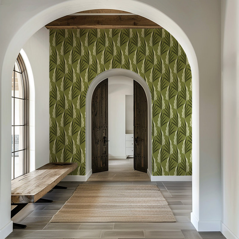 Papier peint olive Areca