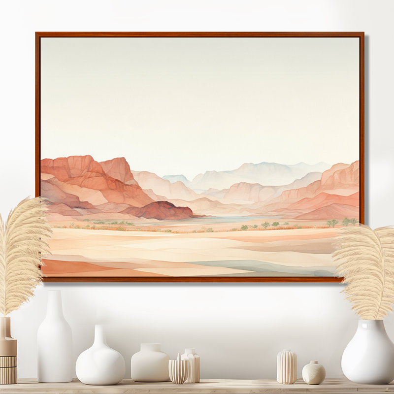 «Minimalisme Canyon View I - Canyon», art mural, H 34 po x l 44 po x P 1,5 po, Cadre flottant brun