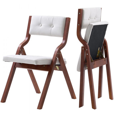 Chaises pliantes en bois avec coussin rembourré et structure en bois