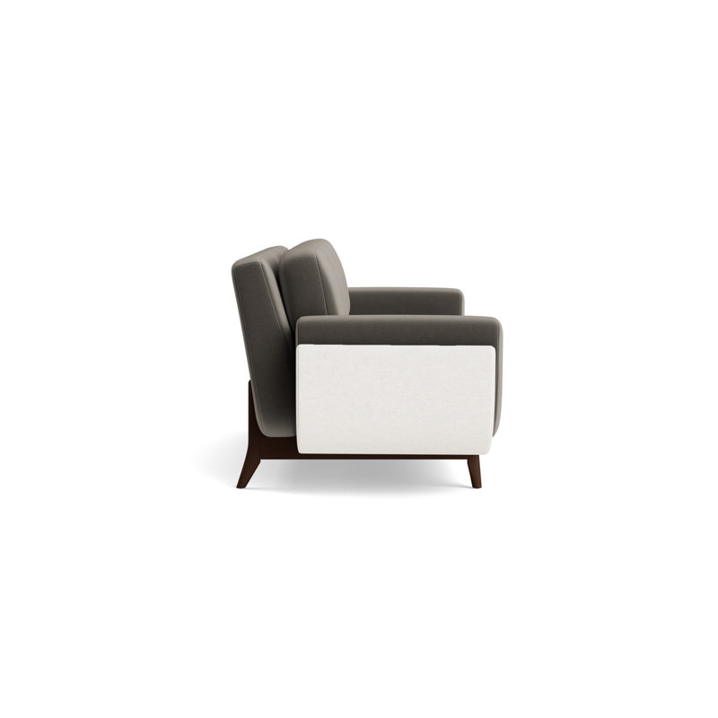 Regatta 90 Sofa, Performance Velvet-Graphite/Textured Weave-Linen, Sienna