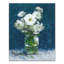 Reproduction d’art sur toile tendue sur fond bleu fleurs blanches