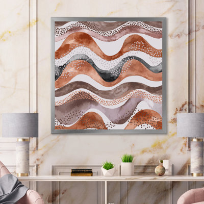 Motif ondulé dans un style géométrique naturel - impression sur toile