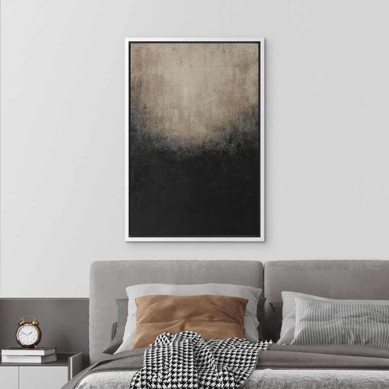 Reproduction d'art abstrait sur toile encadrée pour décoration intérieure moderne, H 24 po x l 16 po, Blanc