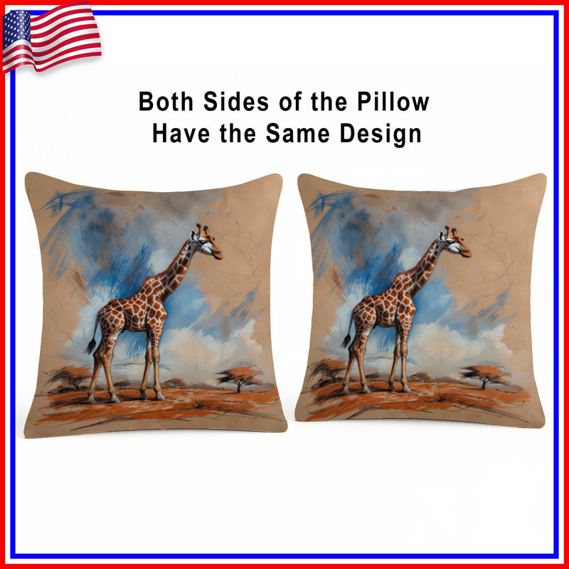 Coussin Girafe, 26 po x 26 po