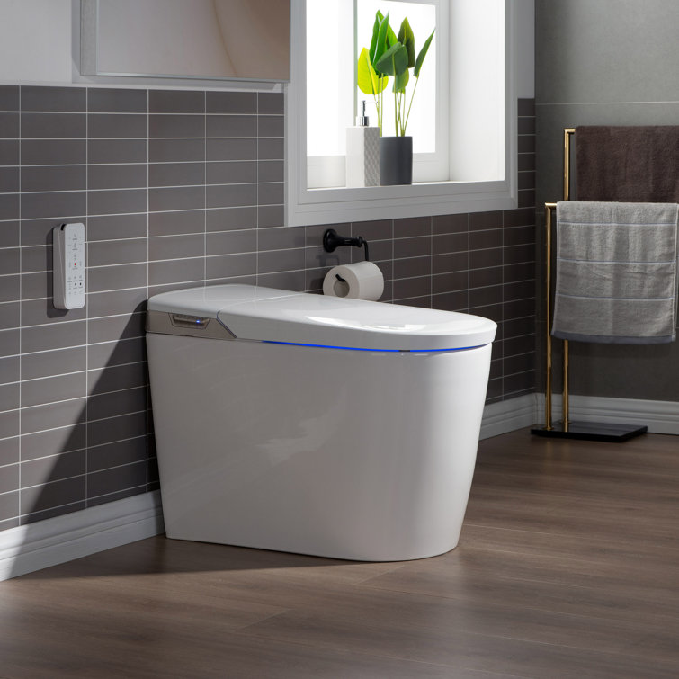 Auto Open/Close Smart Bidet Toilet with Built-in Tank, Auto/Blackout Flush, Power Outage Flush