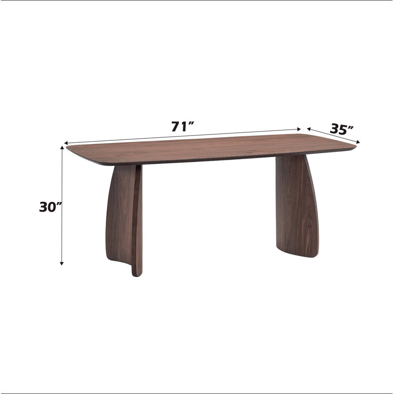 Hadasa Walnut Finish Dining Table