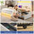 Bed Frame with LED Lights,Upholstered Wingback Storage Bed with Built-in Outlets & 4 Drawers-966201853-966201855