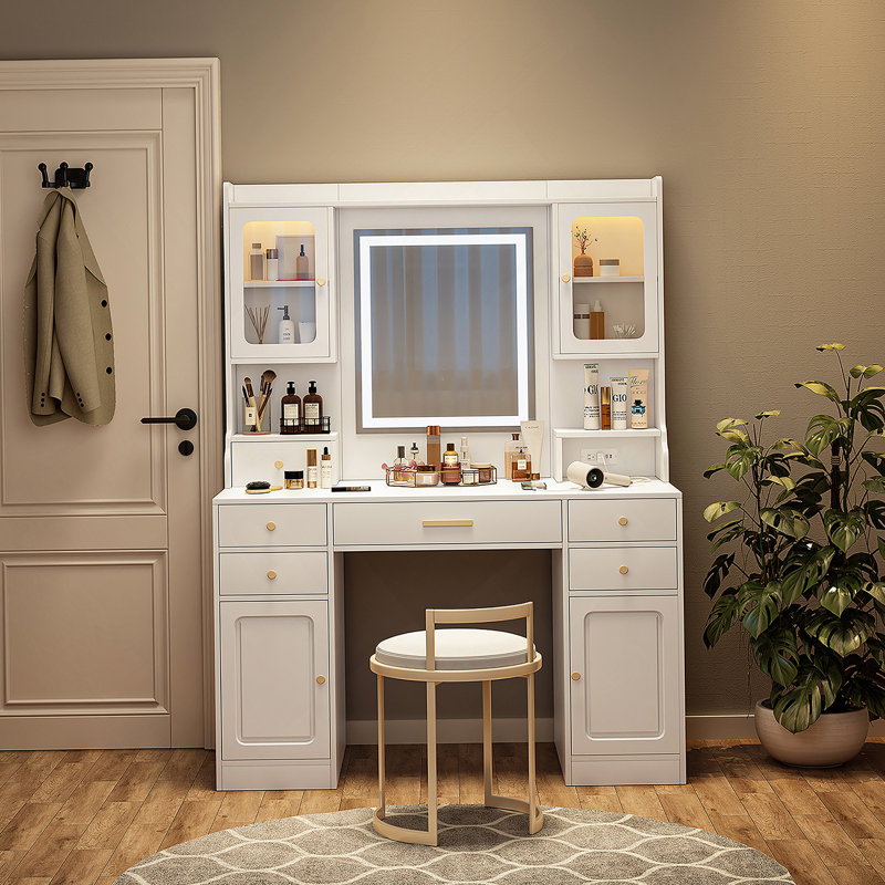 Grande coiffeuse avec coiffeuse et miroir