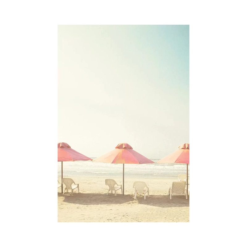 Pastel Umbrellas by Caroline Mint - Wrapped Canvas Print, 30.48cm H x 20.32cm W x 1.91cm D
