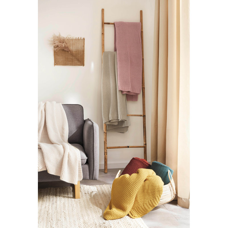 Nikki Chunky Knit Throw Blanket, Grey