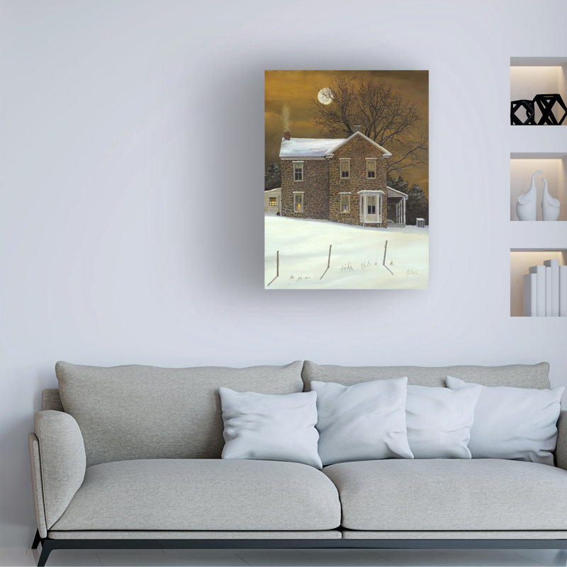 Art mural sur toile tendue - art mural «Amber Moon» par Jerry Cable pour le salon, la chambre à coucher ou le bureau - 24 x 32