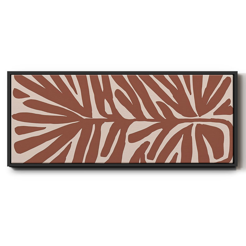 Terra Cotta Block Palms IV - toile encadrée, H 20 po x l 50 po