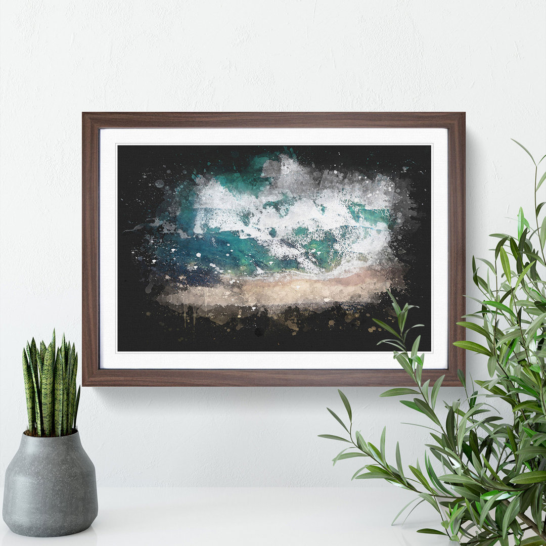Beach in Keiss in Scotland Paint Splash - Picture Frame Graphic Art