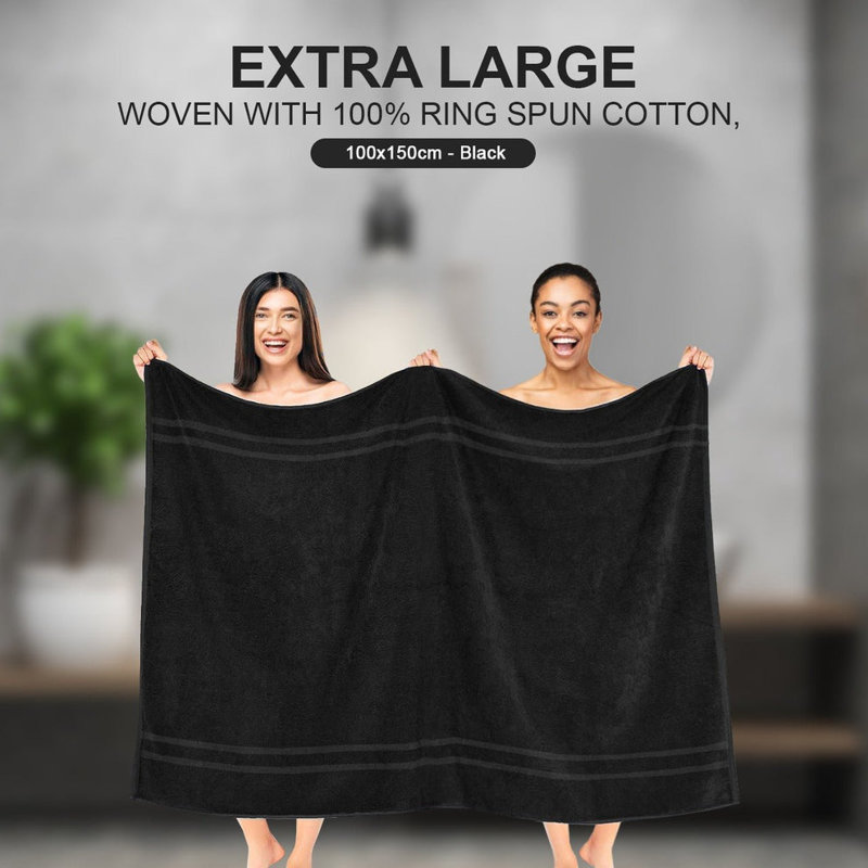 Marutani Bath Sheet 100x150cm, Black