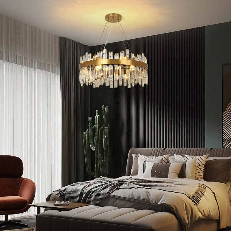 Bartolome Crystal Chandelier, 25cm H x 60cm W x 60cm D, 12 Lights, Gold