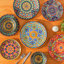 Service de table 18 pièces pour 6 assiettes et bols en céramique à motif floral assorti 6 assortis, ensemble de vaisselle bohémien,