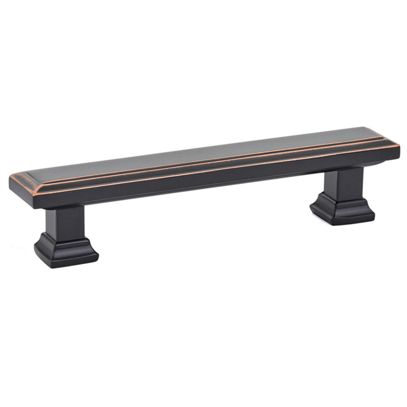 Geometric Brass 4" Center to Center Bar Pull, Oil Rubbed Bronze, 6"