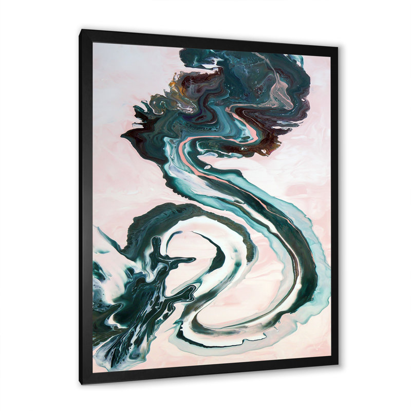 «Luxury Emerald River», art sur toile, L 30 po x H 40 po, Toile avec cadre photo noir