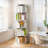 5 Tier Rotating Bookshelf, 360° Display Round Spinning Bookshelf-877310334