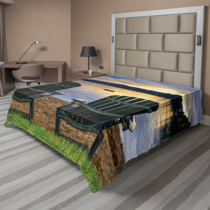 Drap de dessus de plage Ambesonne, Drap plat pour très grand lit californien