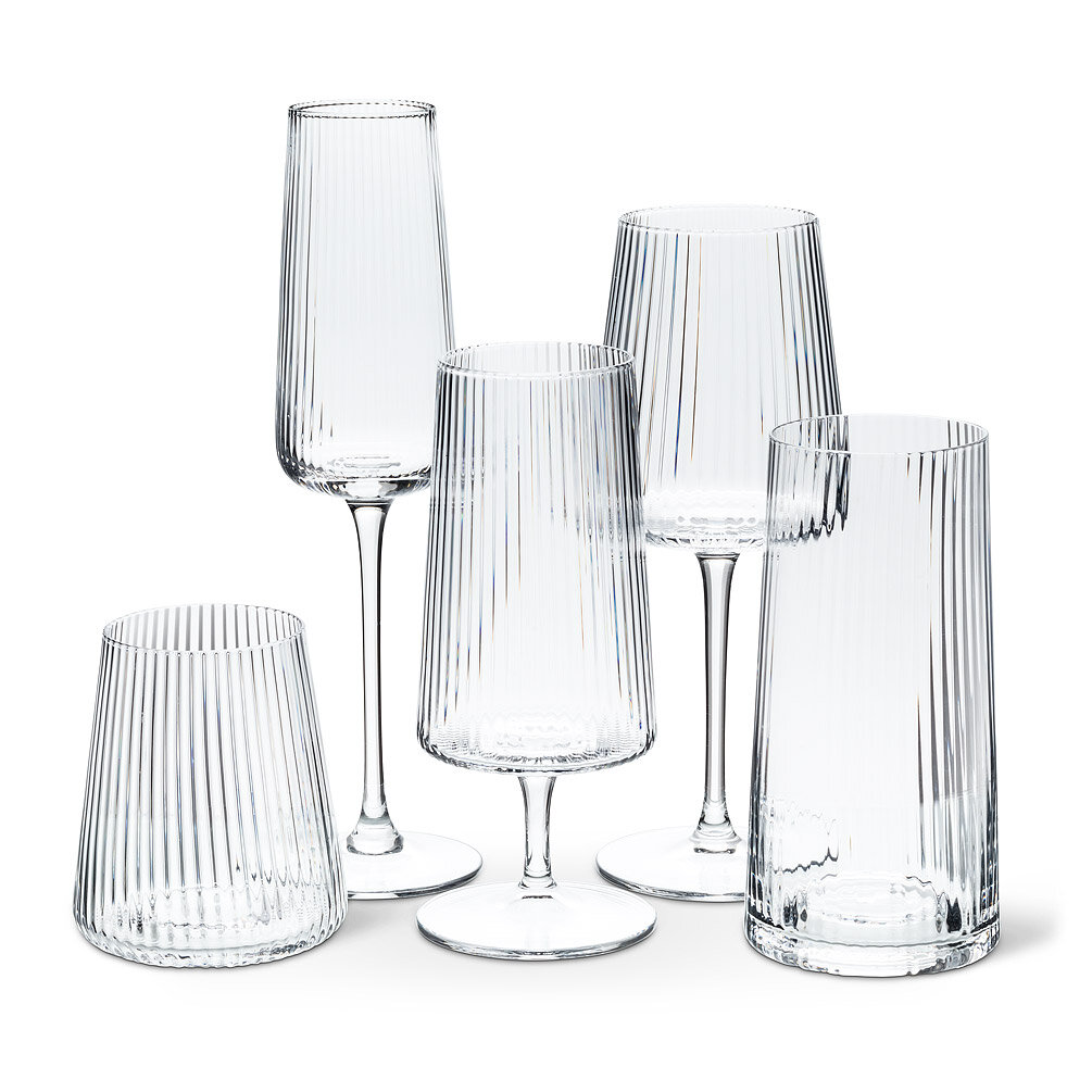 Axlan Fluted Textured Wine Glasses (Set of 4) Brayden Studio