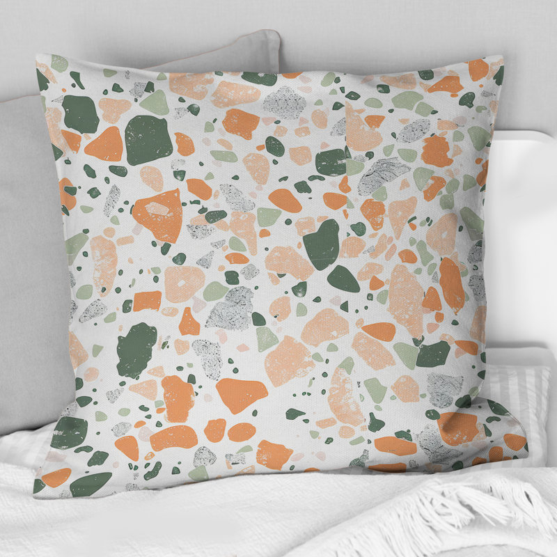 Coussin Peach Green Tiles I - Tiles, H 18 po x l 18 po