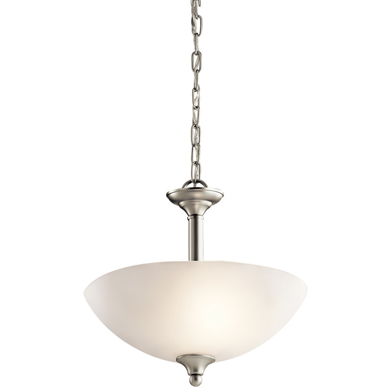 Luminaire suspendu simple à 1 lumière Mcnemar, Nickel brossé