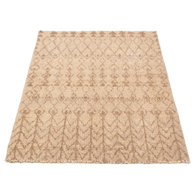 One Of A Kind Ankara Taupe Tapestry Kilim 4'8" x 6'9"Area Rug