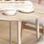 Petite table de cuisine de 35 po, table rabattable rabattable pour petits espaces, table de salle à manger pliante ronde avec pieds en bois massif pour la cuisine, la salle à manger, couleur chêne