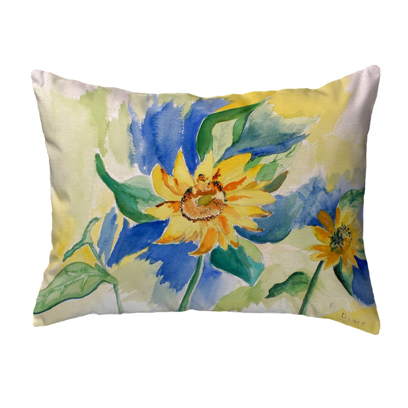 Sunflower Outdoor Reversible Throw Pillow