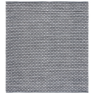 Tapis gris / ivoire en coton tissé à plat Montauk