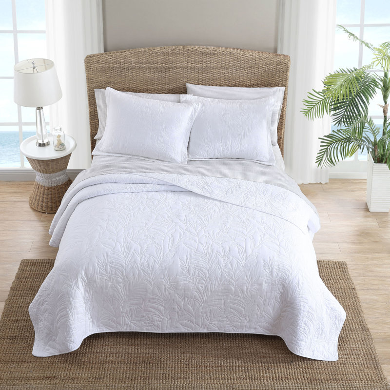 Courtepointe réversible en coton Tommy Bahama, Roi, Blanc