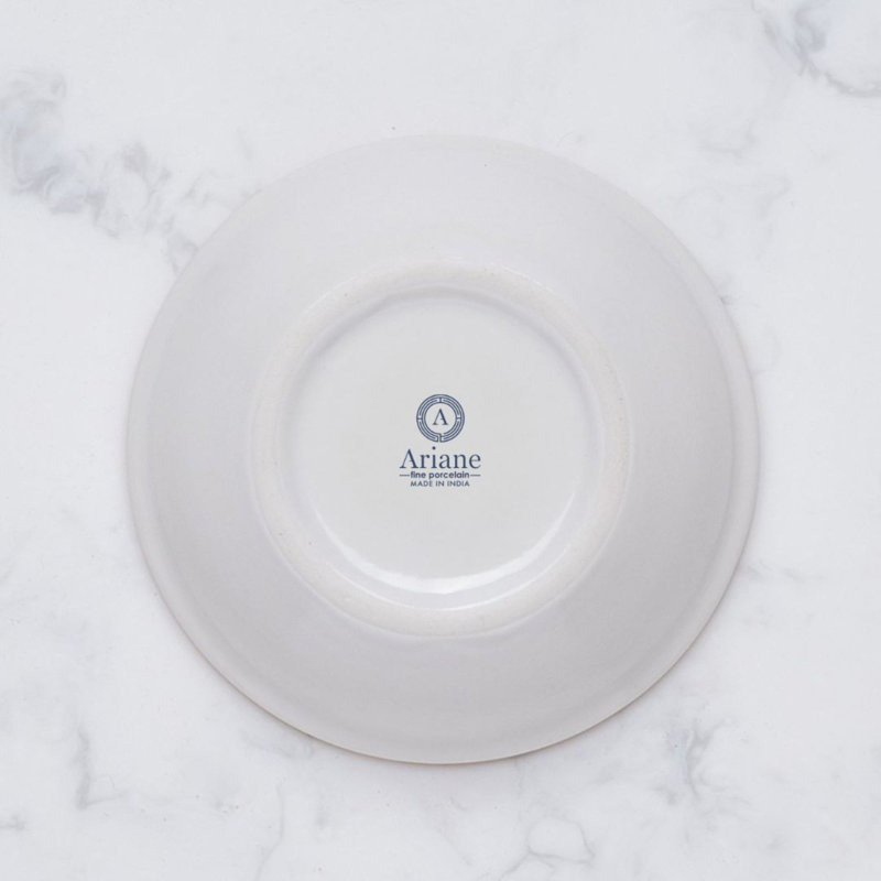 Assiette ronde profonde miniature en porcelaine, 3.7x3.7x0.94"